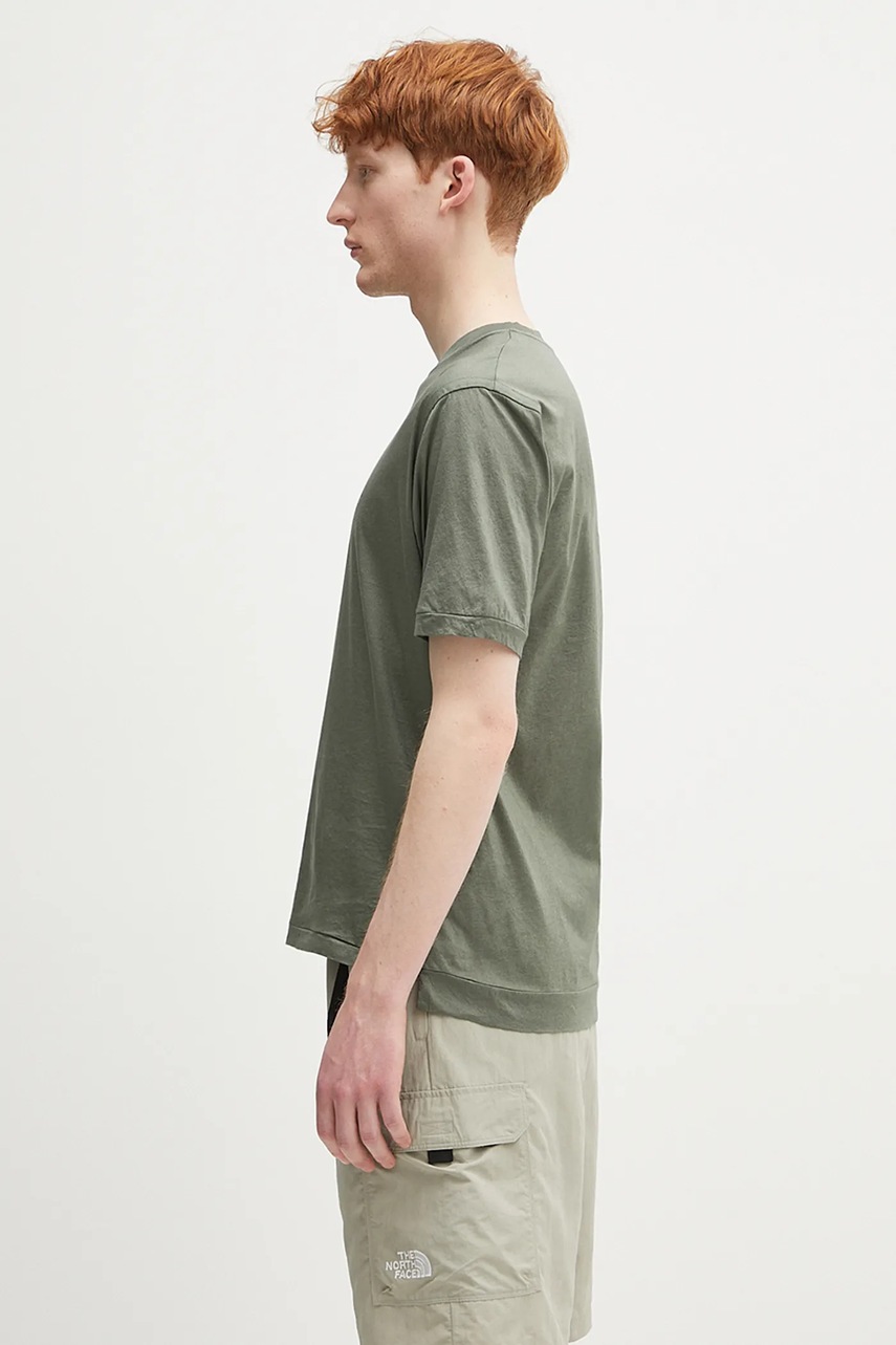 Βαμβακερό μπλουζάκι C.P. Company ανδρικά, χρώμα: πράσινο, 18CMTS256A110302W φωτογραφία