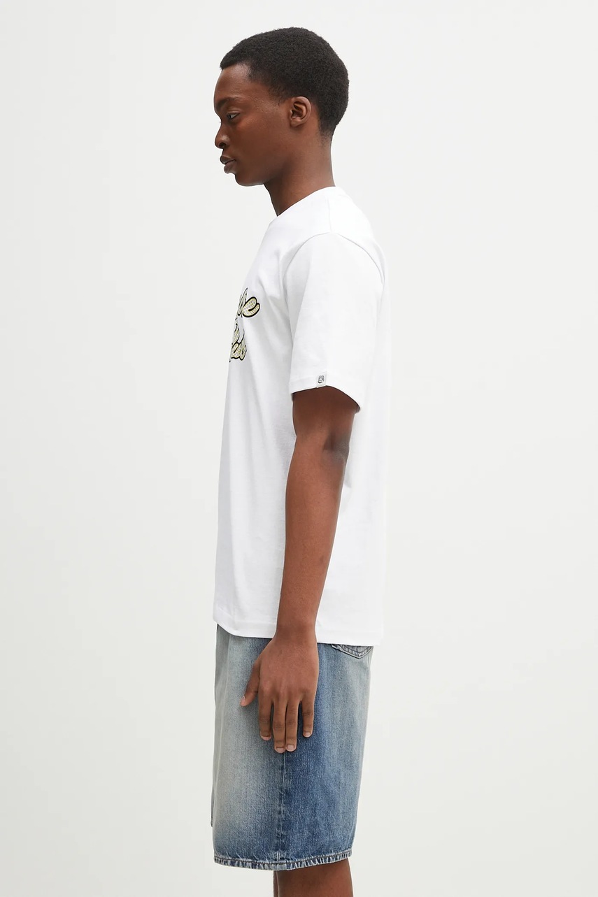 Хлопковая футболка Billionaire Boys Club Diamond Script Logo T-Shirt мужская цвет белый с принтом B25162 Хлопковая футболка Billionaire Boys Club Diamond Script Logo T-Shirt мужская цвет белый с принтом B25162