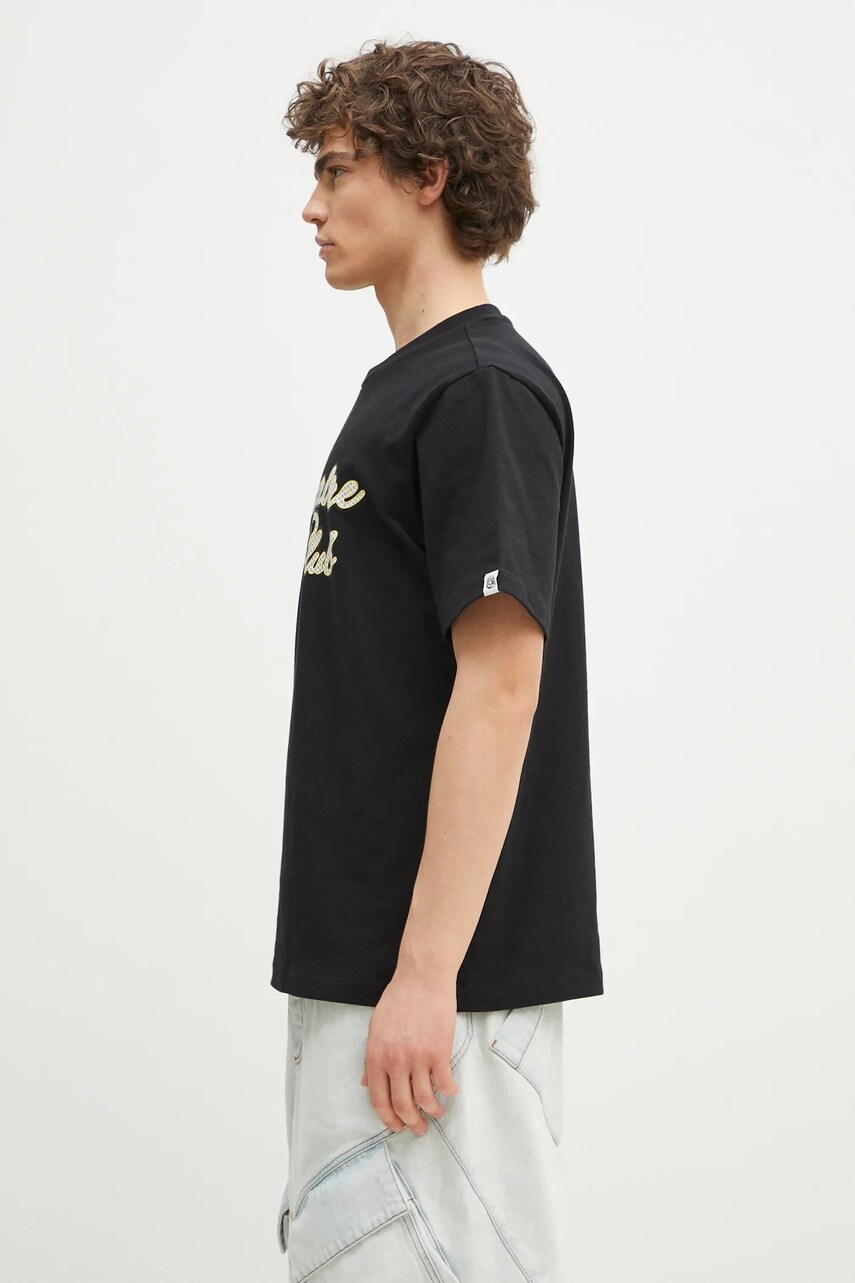 Хлопковая футболка Billionaire Boys Club Diamond Script Logo T-Shirt мужская цвет чёрный с принтом B25162 Хлопковая футболка Billionaire Boys Club Diamond Script Logo T-Shirt мужская цвет чёрный с принтом B25162