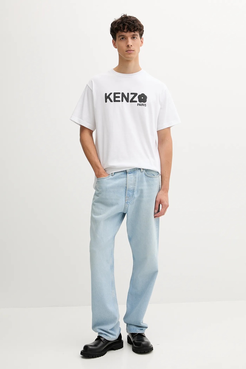 Хлопковая футболка Kenzo Boke Flower 2.0 мужская цвет белый с принтом FF55TS4914SG.01 Хлопковая футболка Kenzo Boke Flower 2.0 мужская цвет белый с принтом FF55TS4914SG.01