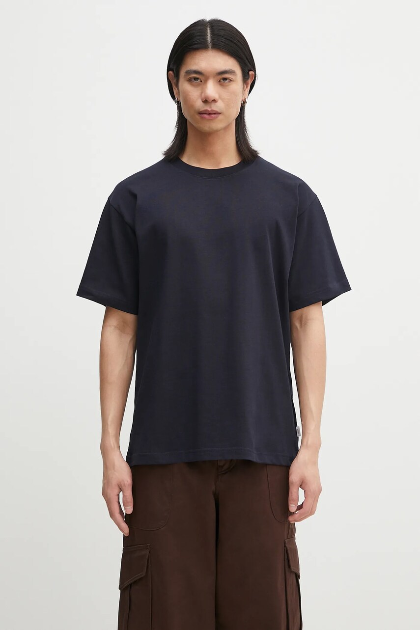 Levně Bavlněné tričko Norse Projects Norse Standard Heavy Loose T-shirt tmavomodrá barva, N01.0679.7004