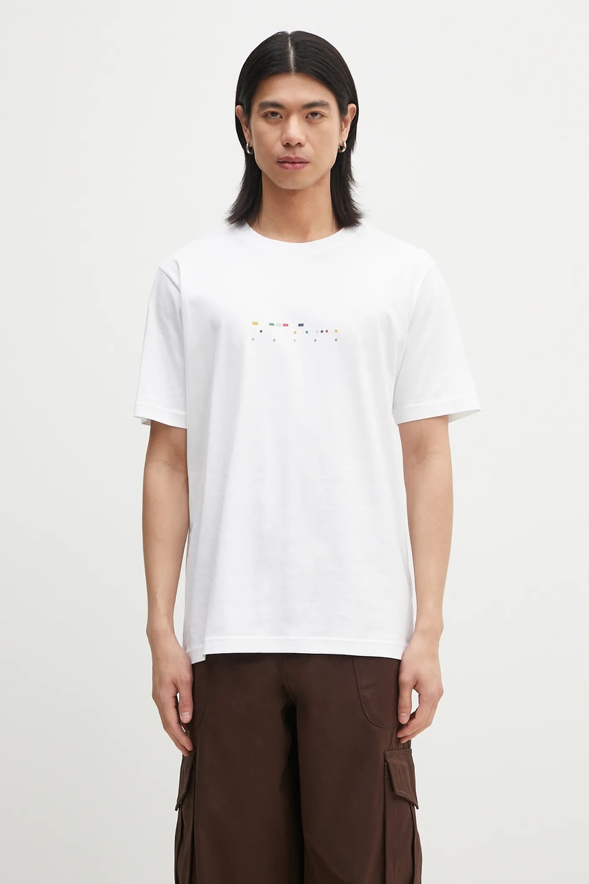 Norse Projects tricou din bumbac Johannes Organic Code Print T-shirt