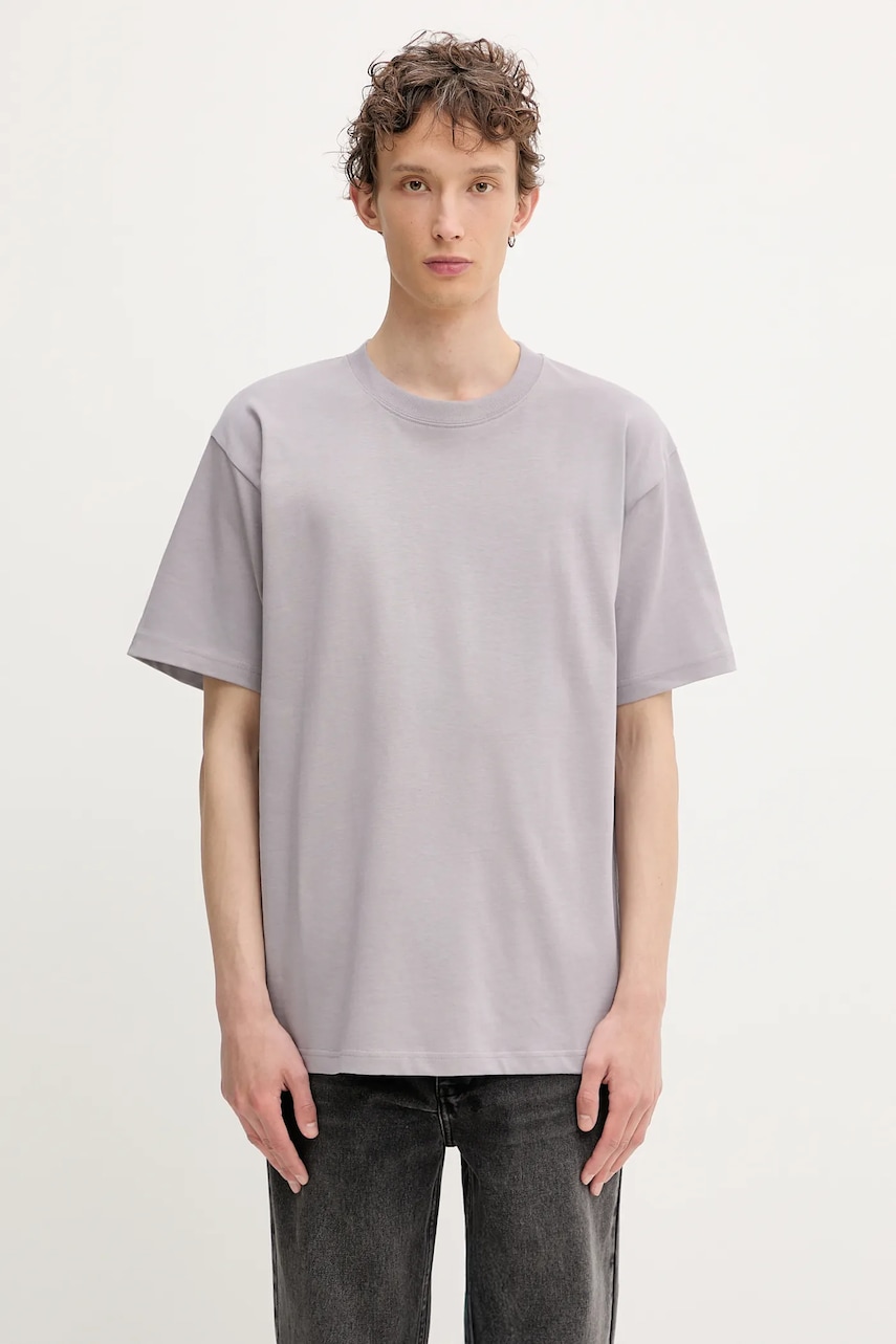 Norse Projects tricou din bumbac Norse Standard Heavy Loose T-shirt culoarea violet, uni, N01.0679.6017