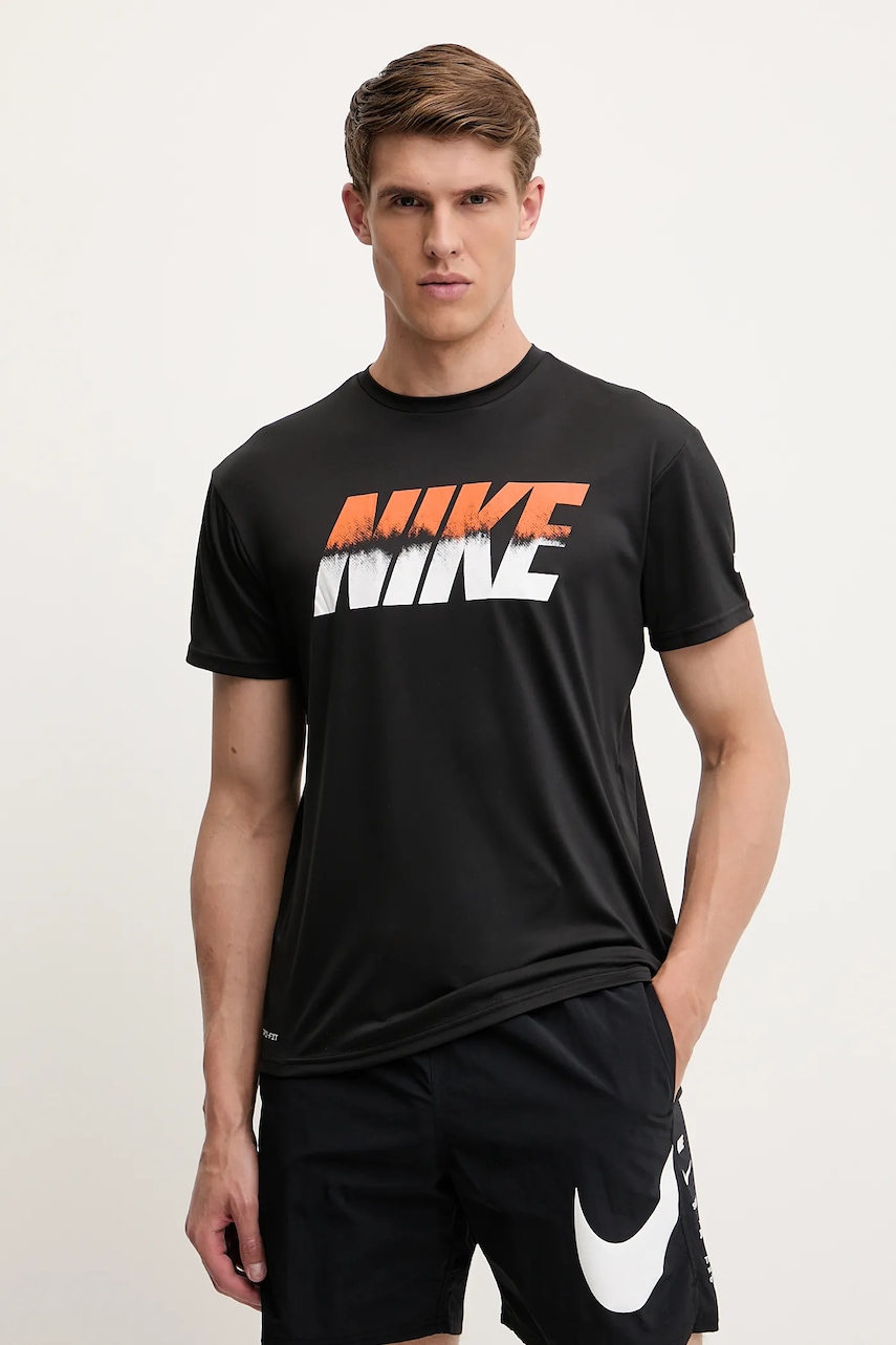Nike tricou de înot culoarea negru, NESSF473