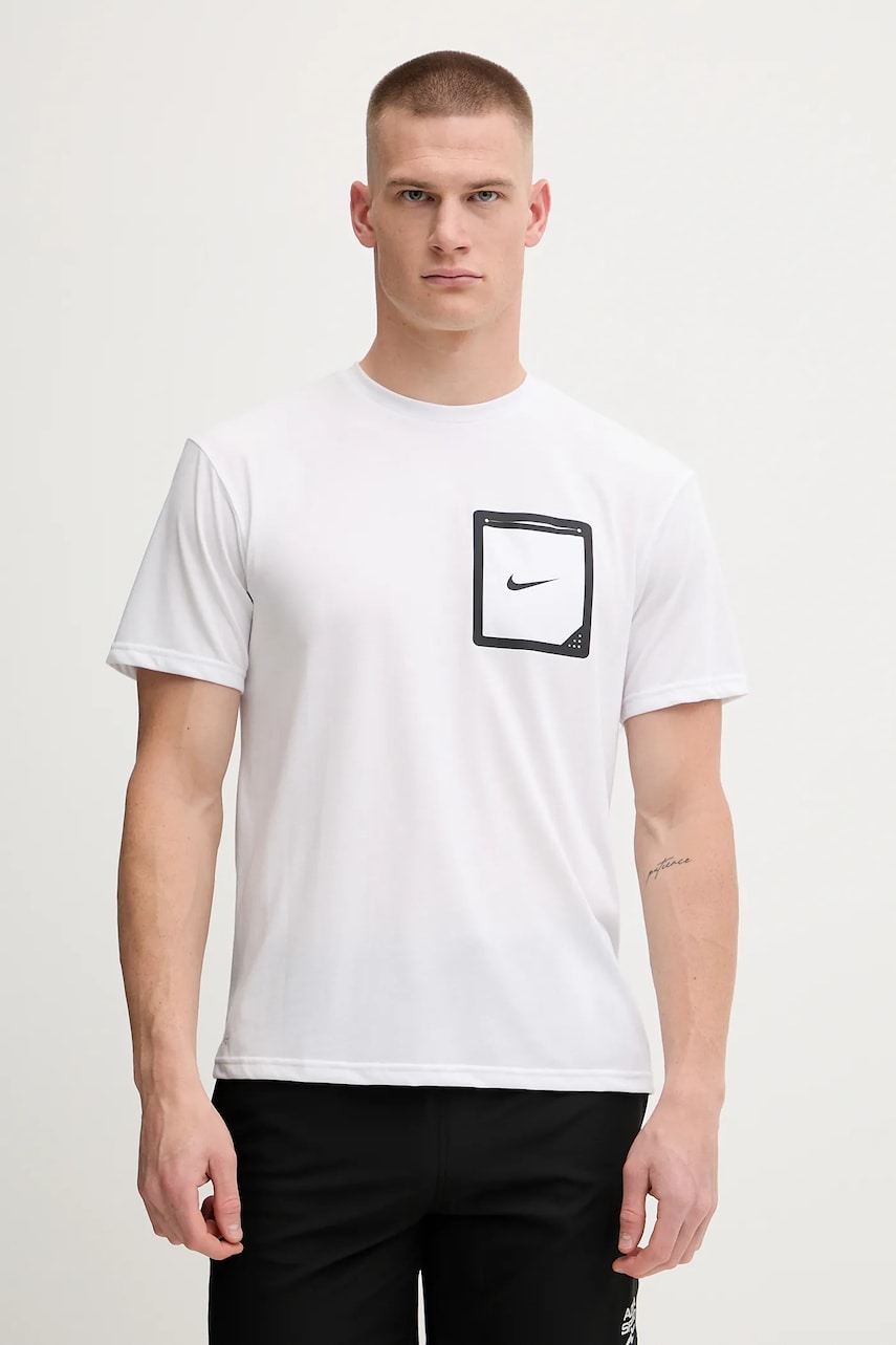 Nike tricou de înot culoarea alb, NESSF506