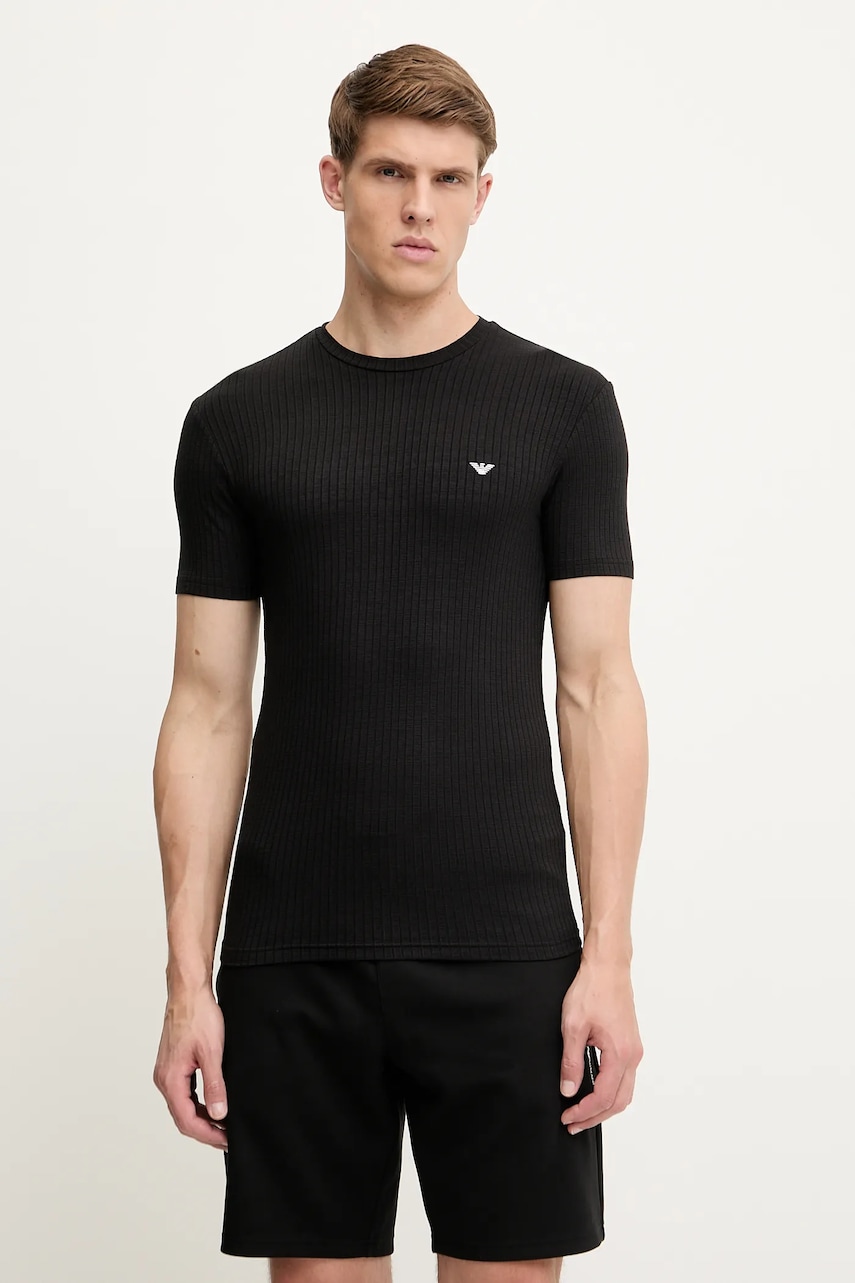 Emporio Armani Underwear tricou culoarea negru, neted, EM000379 AF12034