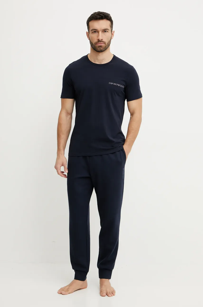 Футболка лаунж Emporio Armani Underwear 2 шт мужская цвет синий с принтом EM000391 AF10779 Футболка лаунж Emporio Armani Underwear 2 шт мужская цвет синий с принтом EM000391 AF10779