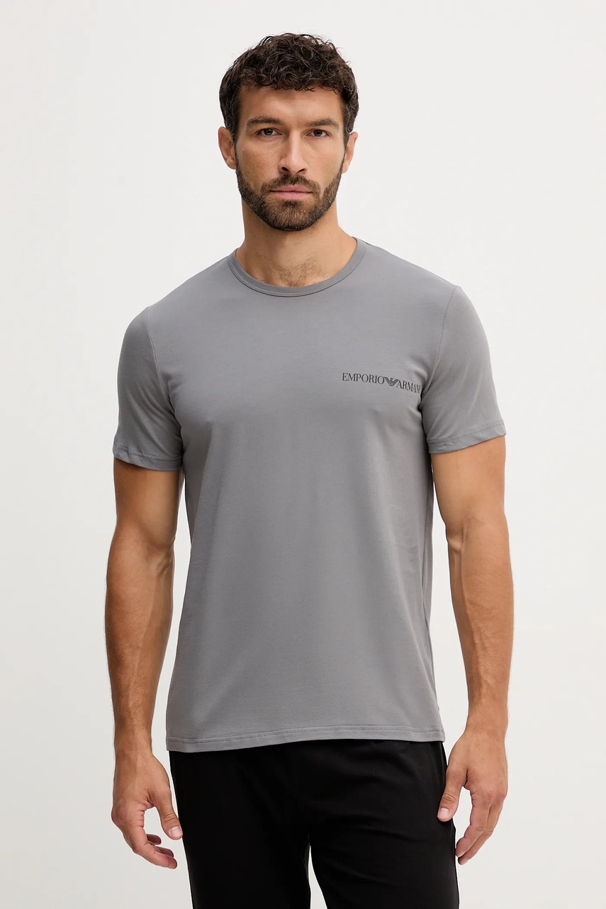 Футболка лаунж Emporio Armani Underwear 2 шт цвет белый с принтом EM000391 AF10779