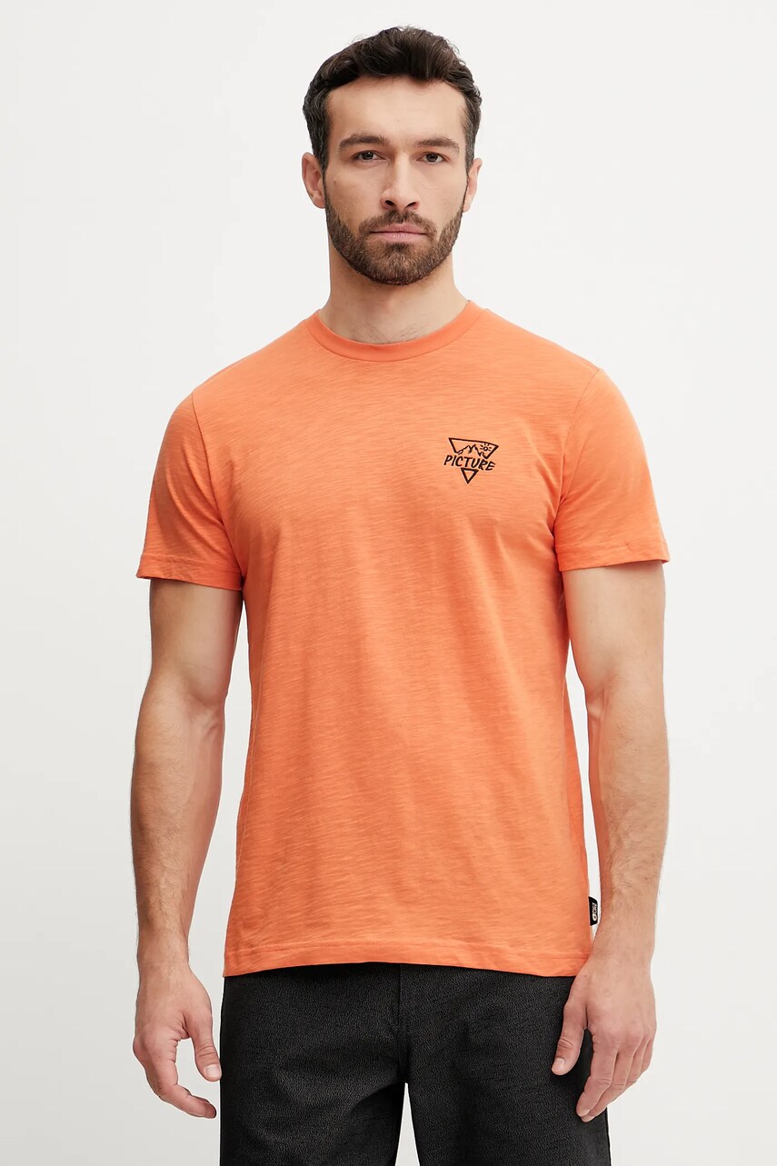 Picture tricou din bumbac Adak barbati, culoarea portocaliu, cu imprimeu, MTS1218