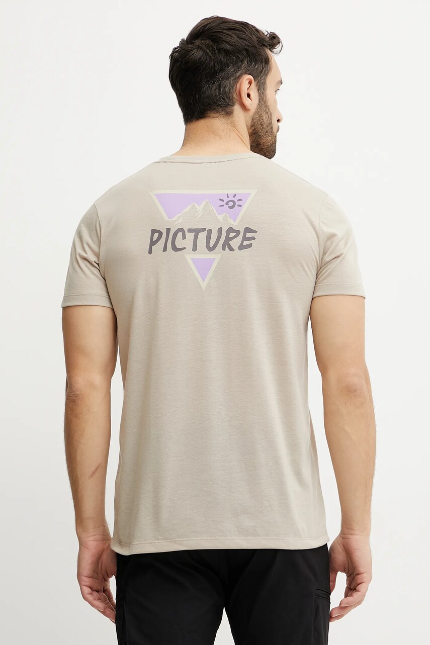 Picture tricou Timont culoarea bej, cu imprimeu, MTS1258
