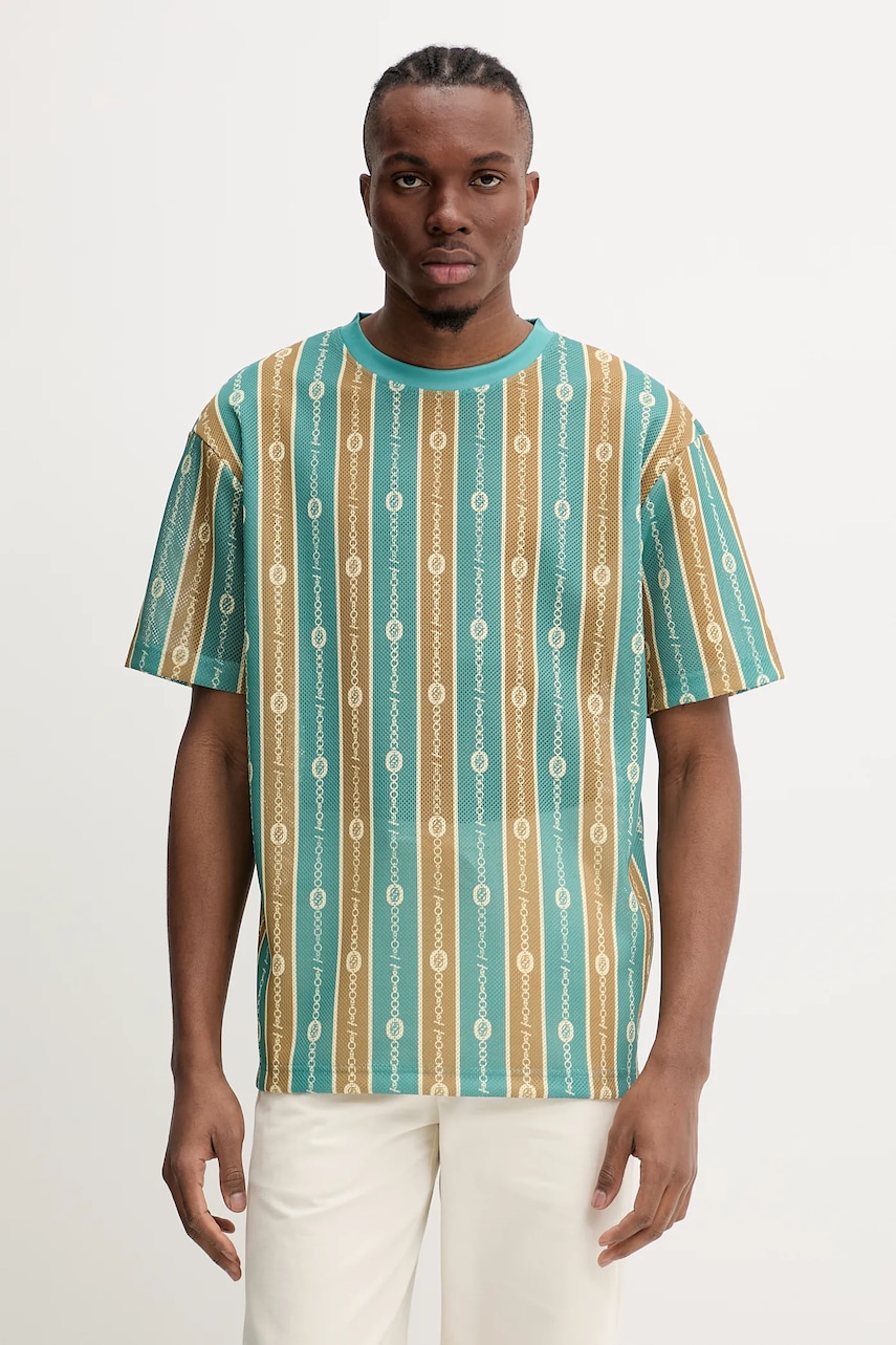 Drôle de Monsieur tricou Le T-Shirt Mesh culoarea verde, cu imprimeu, G-TS252-PL162-EM