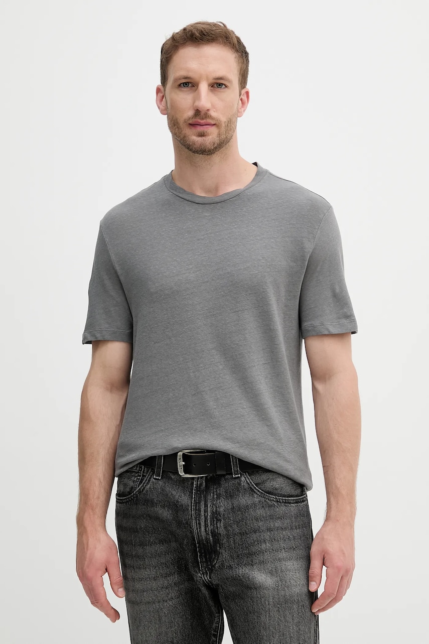 United Colors of Benetton tricou de in culoarea gri, uni, 3UTFU10B1