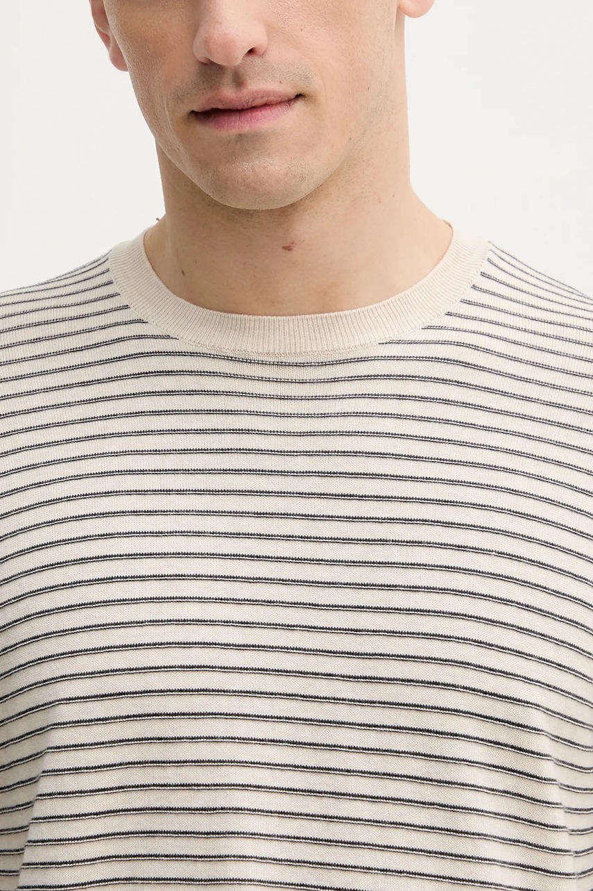 Βαμβακερό μπλουζάκι United Colors of Benetton ανδρικό, χρώμα: μπεζ, 1195K109V φωτογραφία