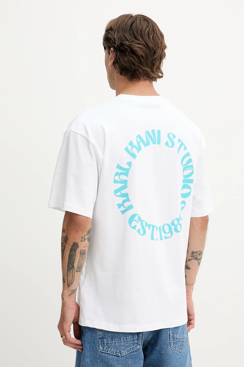 Karl Kani tricou din bumbac culoarea alb, cu imprimeu, PD00005335 Karl Kani tricou din bumbac culoarea alb, cu imprimeu, PD00005335