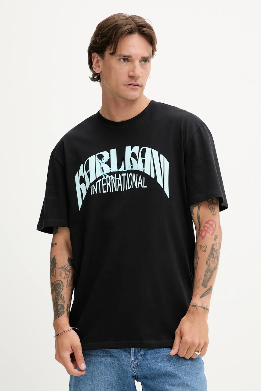 Karl Kani tricou din bumbac culoarea negru, cu imprimeu, PD00005358