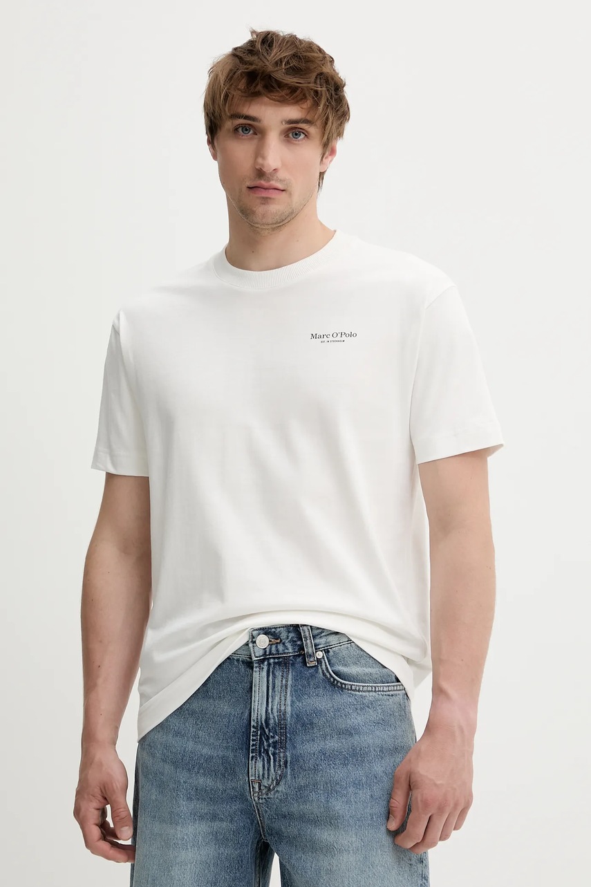 Βαμβακερό μπλουζάκι Marc O'Polo ανδρικό, χρώμα: άσπρο, 524206451260 φωτογραφία