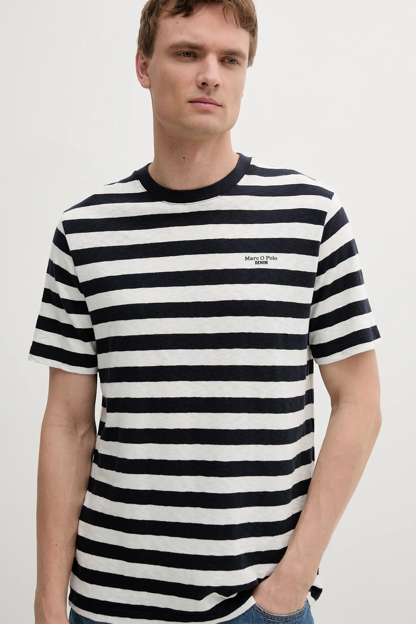 Βαμβακερό μπλουζάκι Marc O'Polo ανδρικό, χρώμα: ναυτικό μπλε, 5000007222 φωτογραφία