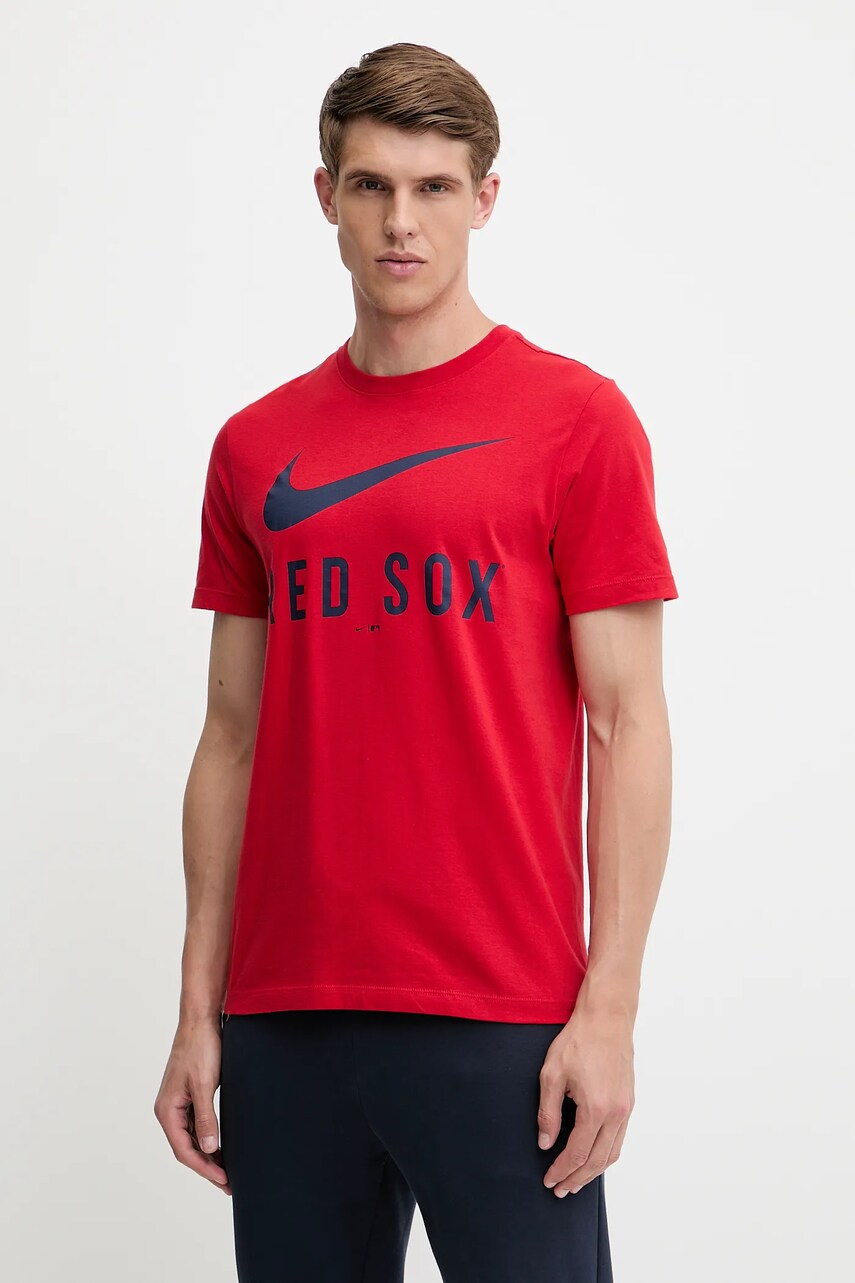 Nike tricou din bumbac Boston Red Sox culoarea ro?u, cu imprimeu, N199-62Q-BQ-PA7