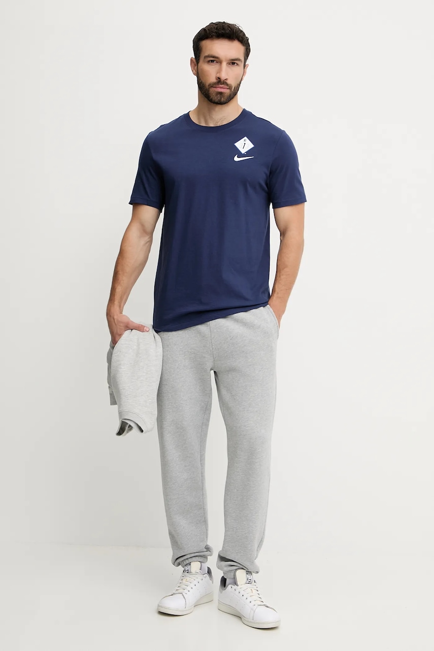 Хлопковая футболка Nike Detroit Tigers цвет синий узор N199-44B-DG-SAZ Хлопковая футболка Nike Detroit Tigers цвет синий узор N199-44B-DG-SAZ