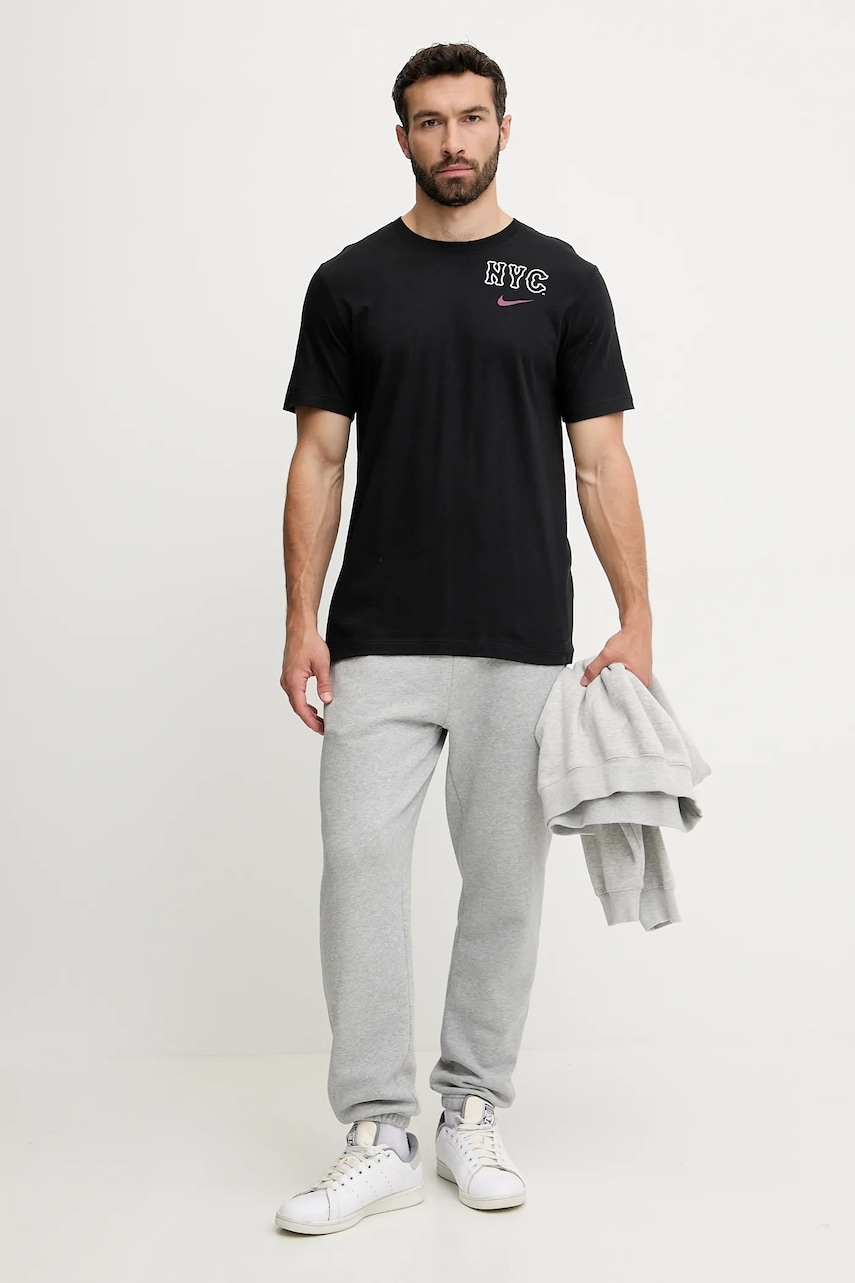 Хлопковая футболка Nike New York Mets цвет чёрный с принтом N199-00A-NME-SAZ Хлопковая футболка Nike New York Mets цвет чёрный с принтом N199-00A-NME-SAZ