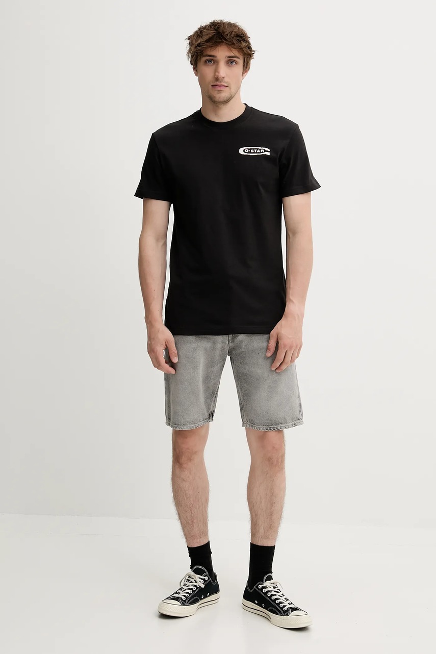 Хлопковая футболка G-Star цвет чёрный с принтом D26047-C336