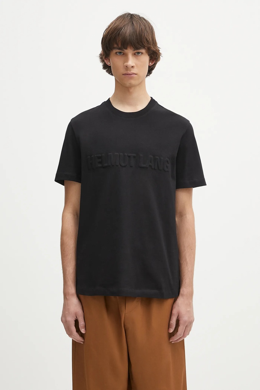 Helmut Lang tricou din bumbac EMBOSSED.TEE.ROUNDED