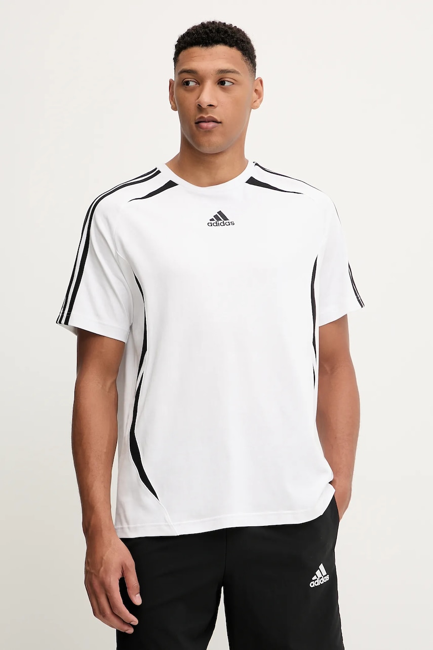 adidas Originals tricou din bumbac Teamgeist Tee culoarea alb, cu imprimeu, KE0146