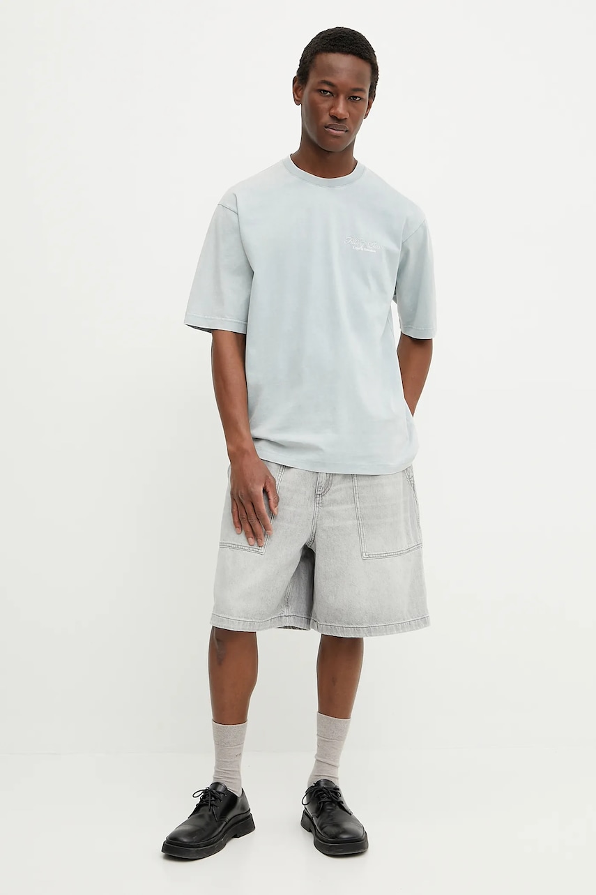 Хлопковая футболка Filling Pieces цвет серый с принтом 74499839980 Хлопковая футболка Filling Pieces цвет серый с принтом 74499839980