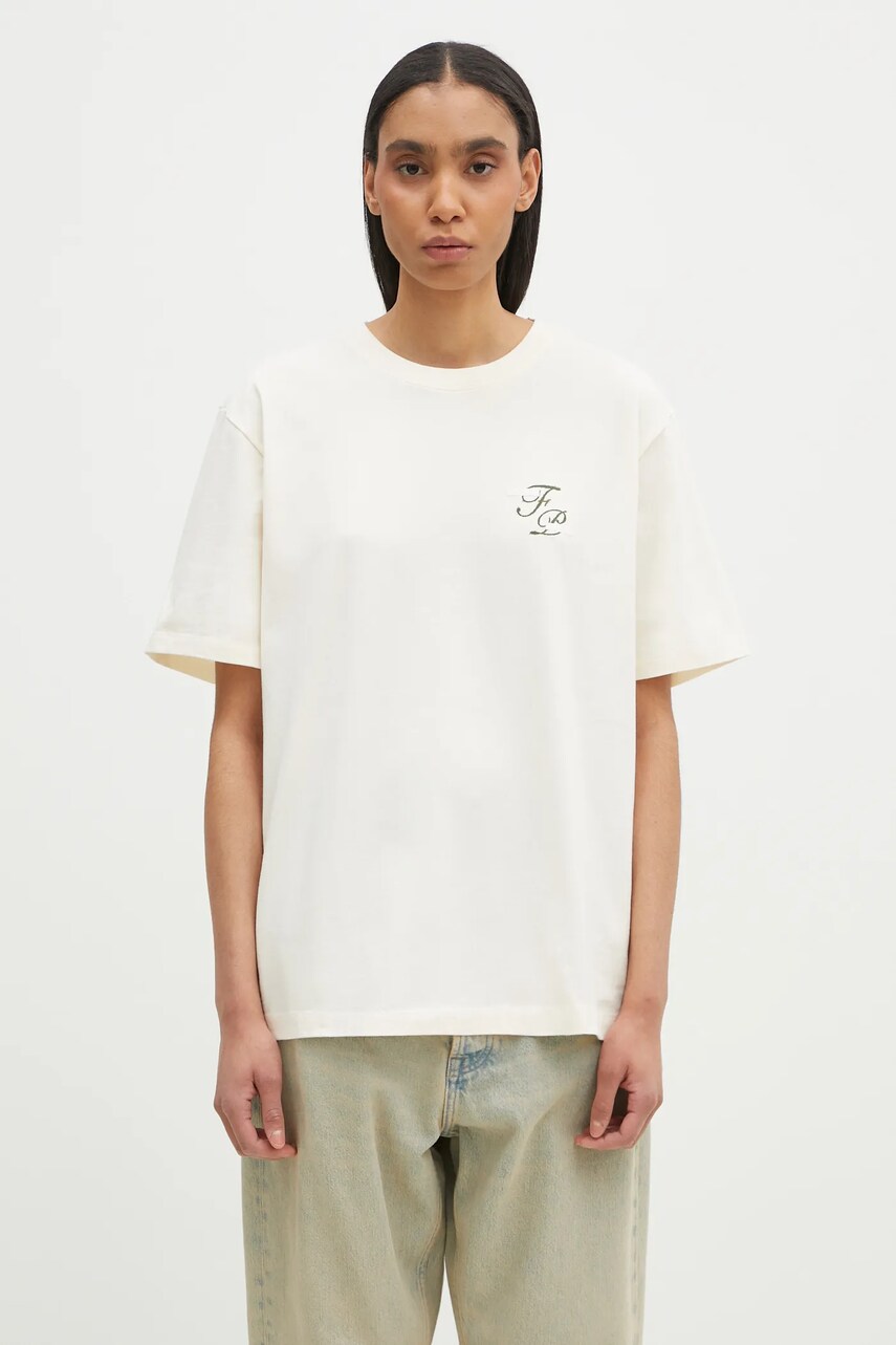 Filling Pieces tricou din bumbac culoarea bej, cu imprimeu, 74499849936