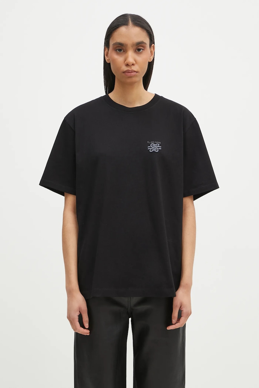Filling Pieces tricou din bumbac culoarea negru, neted, 74499861861 Filling Pieces tricou din bumbac culoarea negru, neted, 74499861861