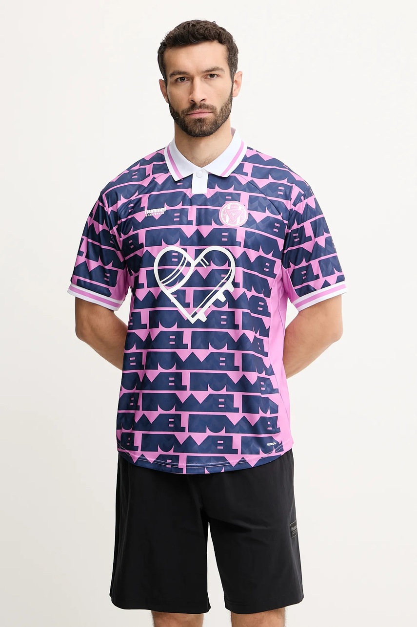Поло Hummel Hummel x Community Love цвет синий узор 227576 Поло Hummel Hummel x Community Love цвет синий узор 227576