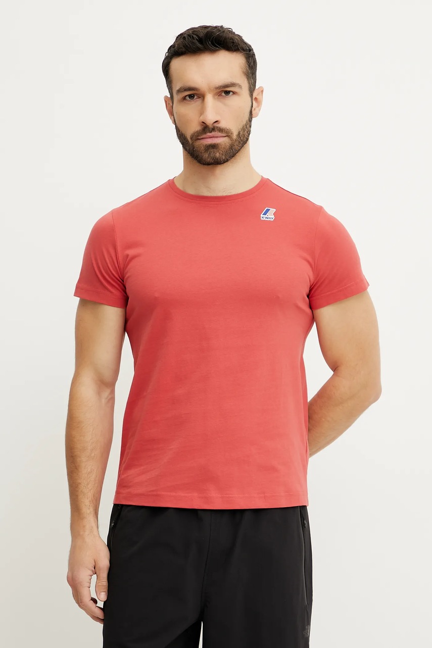 K-Way tricou din bumbac culoarea rosu, cu imprimeu, K007JE0