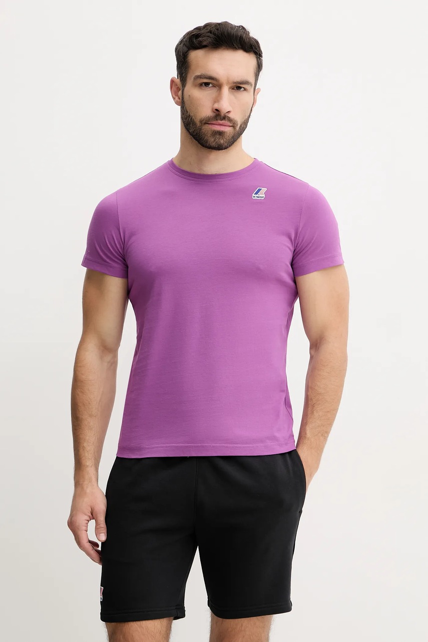 K-Way tricou din bumbac culoarea violet, cu imprimeu, K007JE0