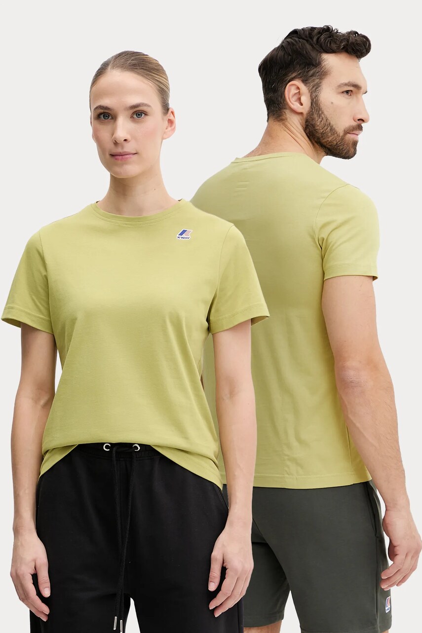 K-Way tricou din bumbac culoarea verde, cu imprimeu, K007JE0