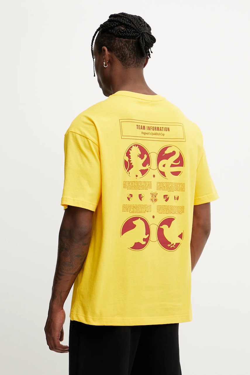 Puma tricou din bumbac PUMA x HARRY POTTER culoarea galben, cu imprimeu, 630092 Puma tricou din bumbac PUMA x HARRY POTTER culoarea galben, cu imprimeu, 630092