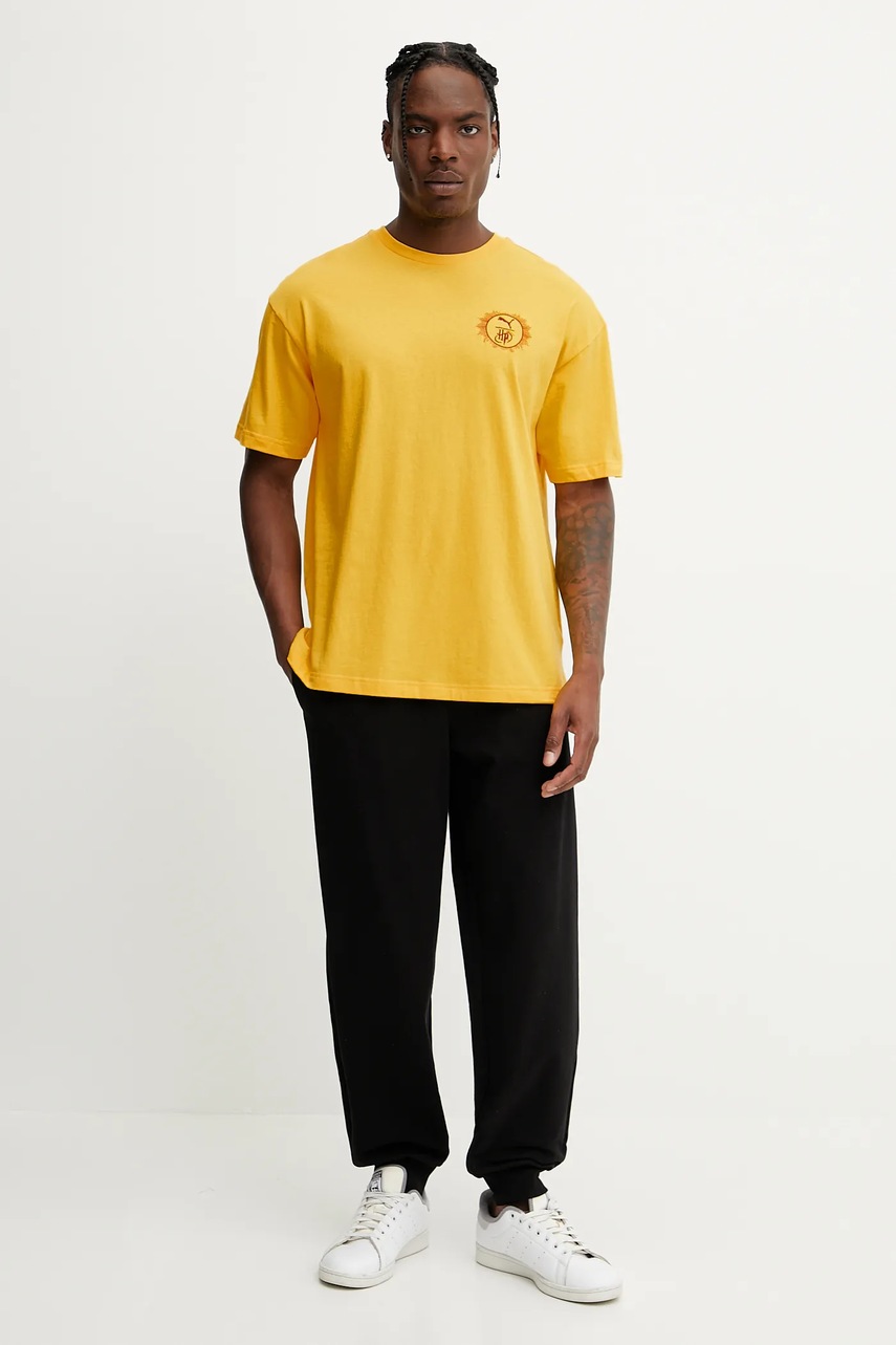 Хлопковая футболка Puma PUMA x HARRY POTTER цвет жёлтый с принтом 630092