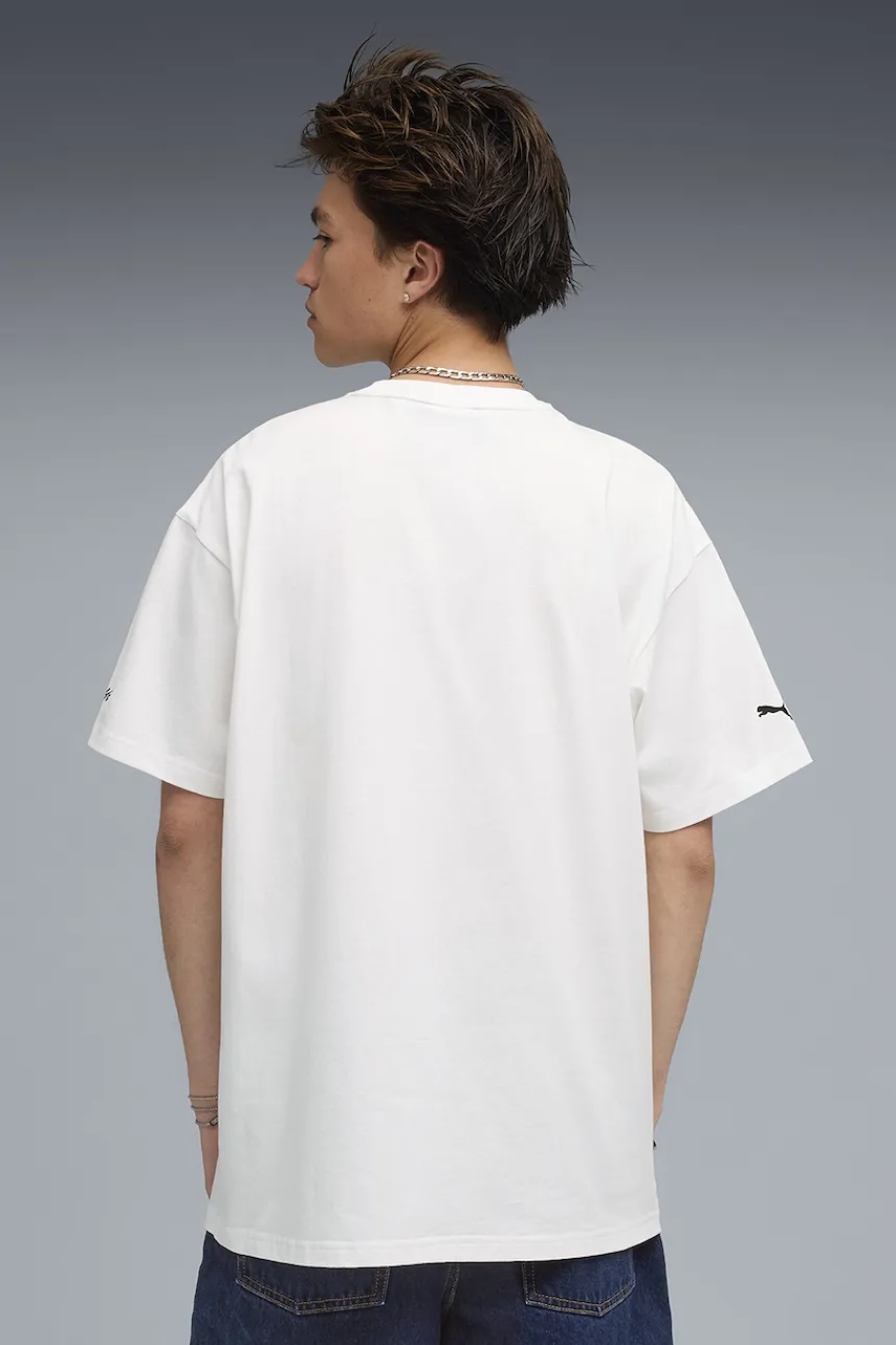 Хлопковая футболка Puma PUMA x A$AP ROCKY цвет белый узор 633388 Хлопковая футболка Puma PUMA x A$AP ROCKY цвет белый узор 633388