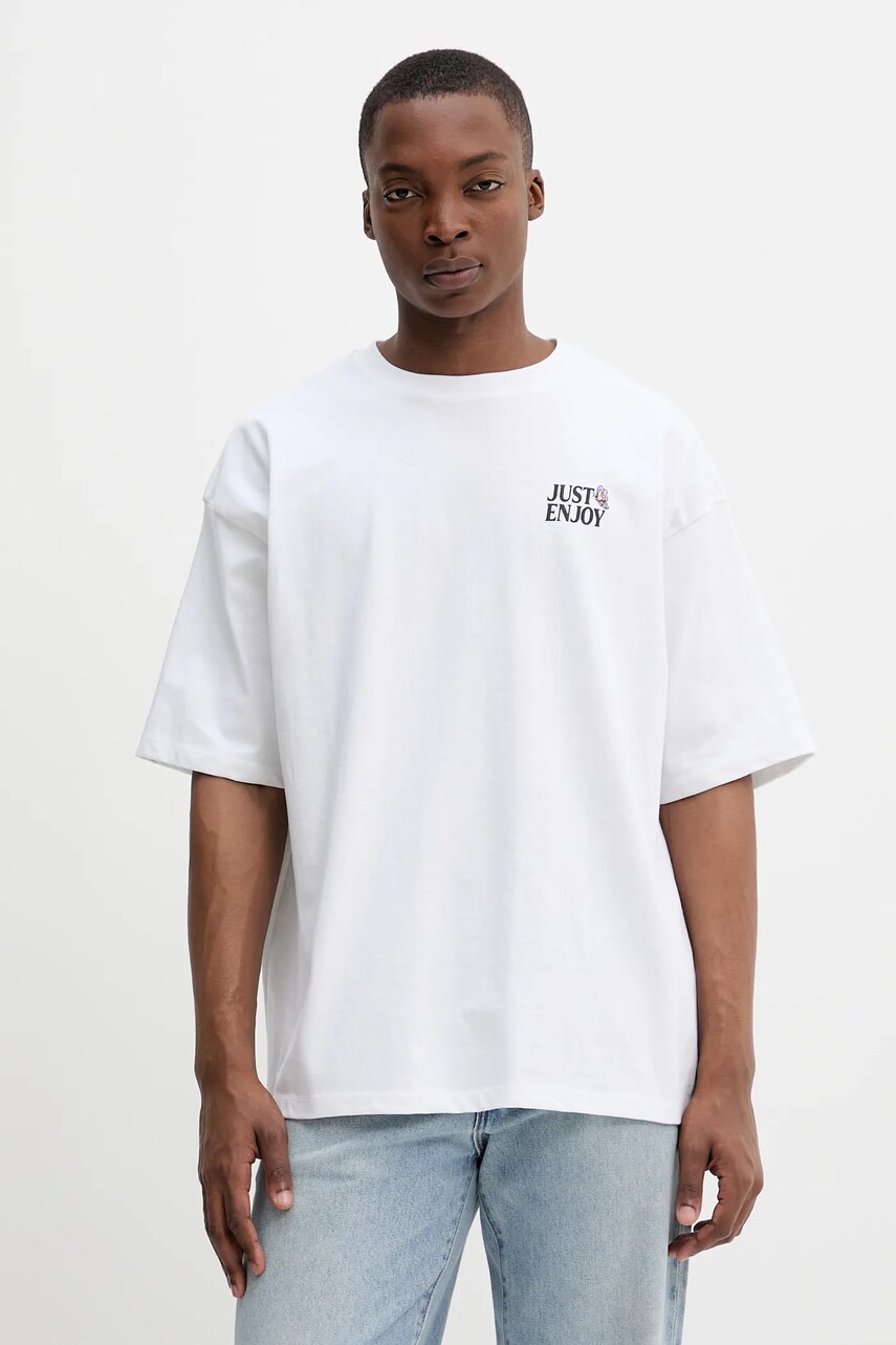 Kaotiko tricou din bumbac culoarea alb, cu imprimeu, AQ057-01S-G002
