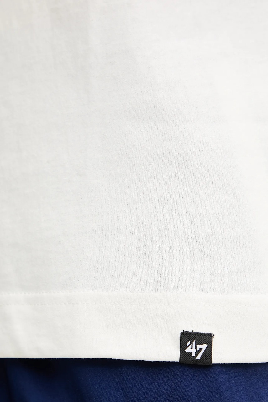 Βαμβακερό μπλουζάκι 47 brand MLB New York Yankees ανδρικό, χρώμα: άσπρο, BB017TMQMLK656603SS φωτογραφία