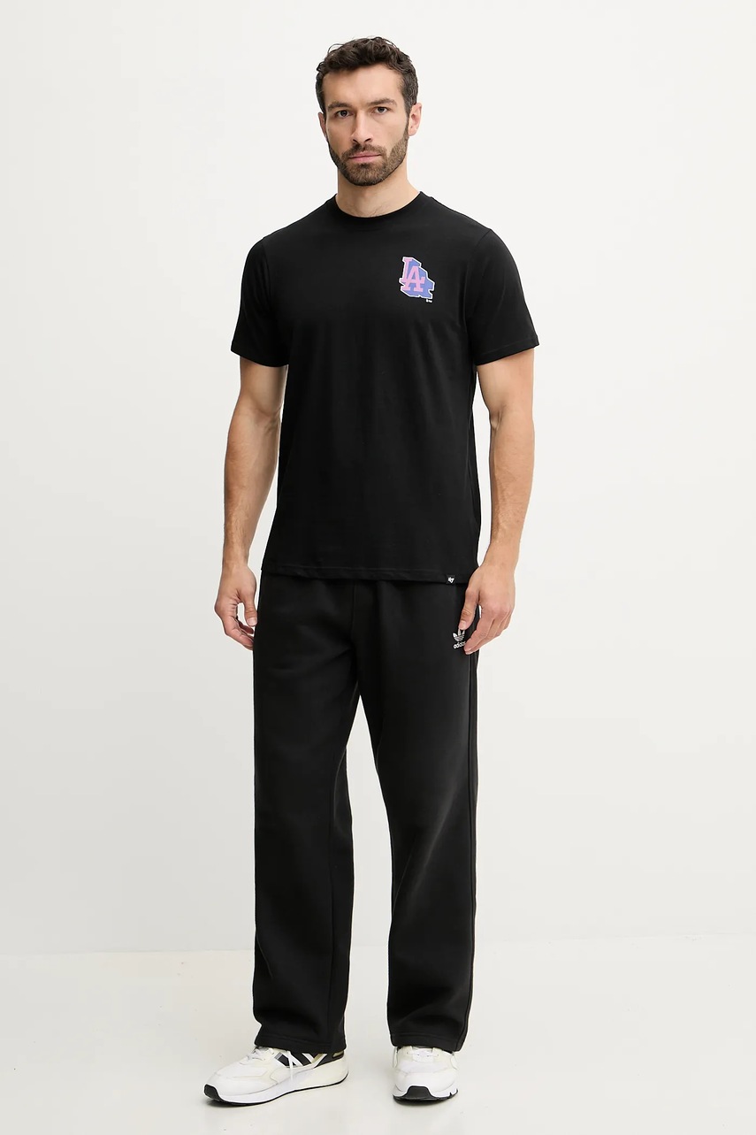 Хлопковая футболка 47 brand MLB Los Angeles Dodgers цвет чёрный с принтом BB012TMMADL658108JK