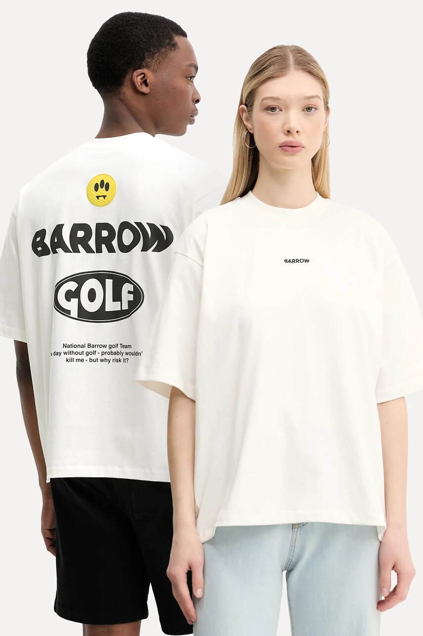 Barrow tricou din bumbac culoarea alb, cu imprimeu, S5BWUATH010