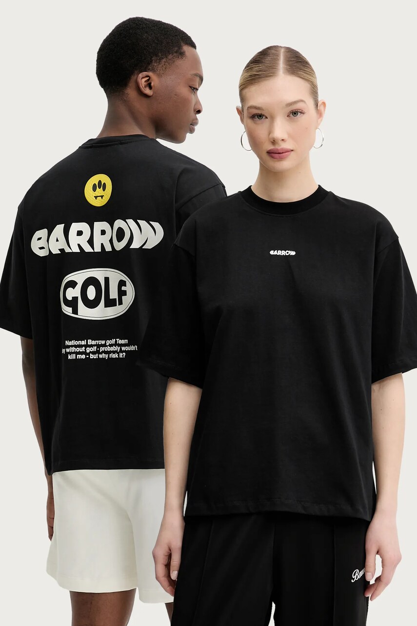 Barrow tricou din bumbac culoarea negru, cu imprimeu, S5BWUATH010