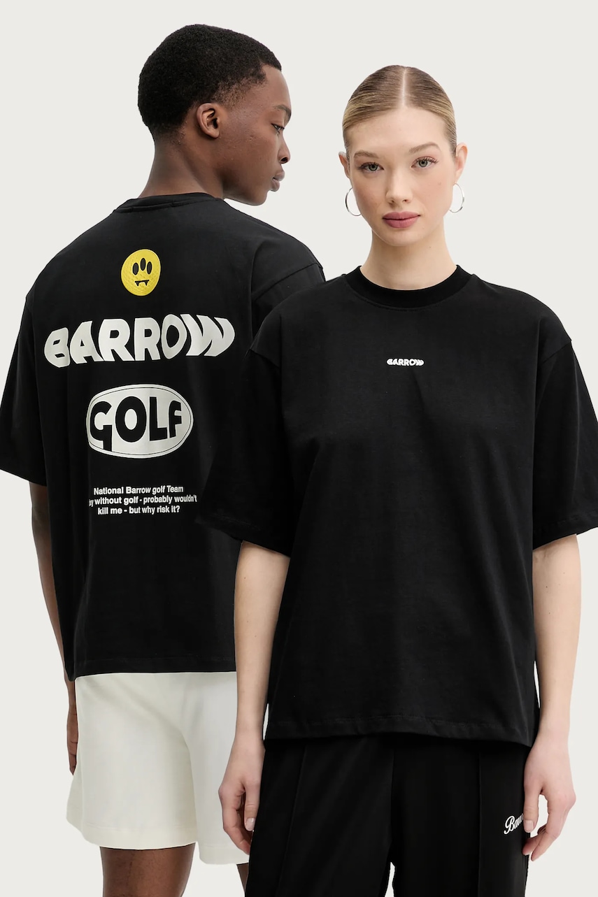 Barrow tricou din bumbac culoarea negru, cu imprimeu, S5BWUATH010