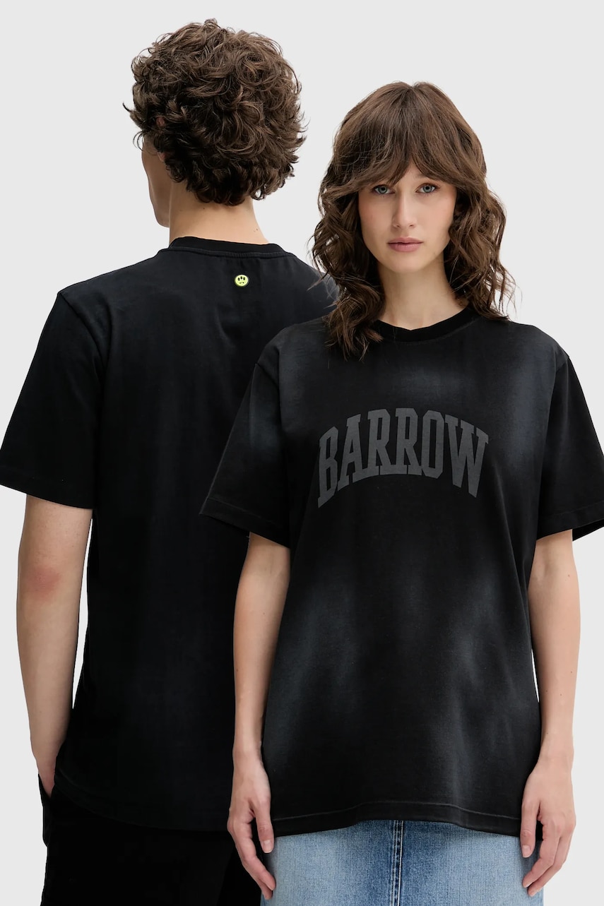 Barrow tricou din bumbac culoarea negru, cu imprimeu, S5BWUATH045