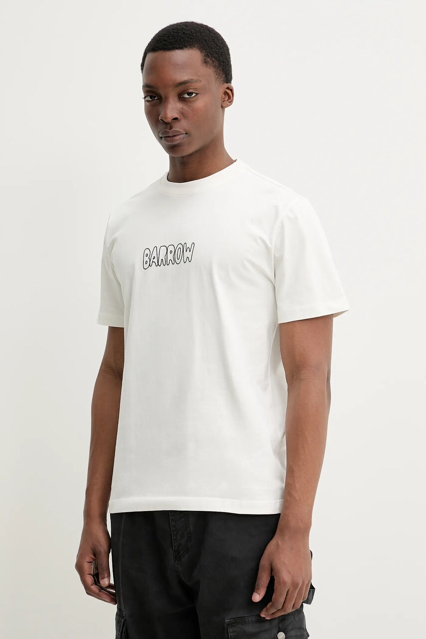 Barrow tricou din bumbac culoarea alb, cu imprimeu, S5BWUATH053