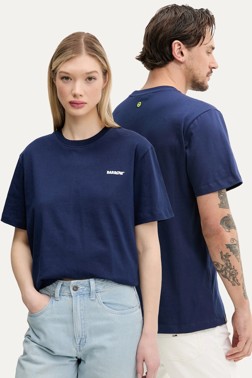Barrow tricou din bumbac culoarea albastru marin, cu imprimeu, S5BWUATH084
