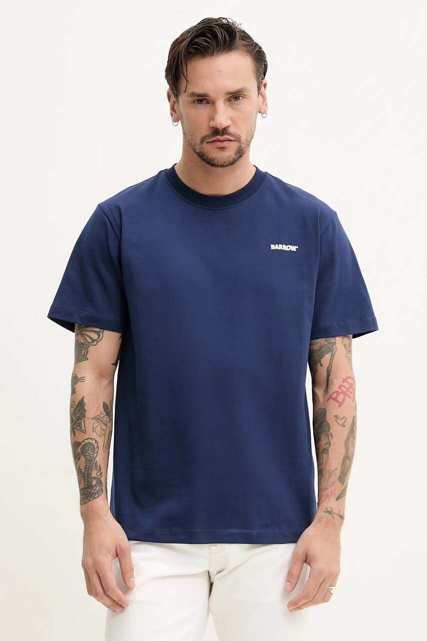 Barrow tricou din bumbac culoarea albastru marin, cu imprimeu, S5BWUATH084