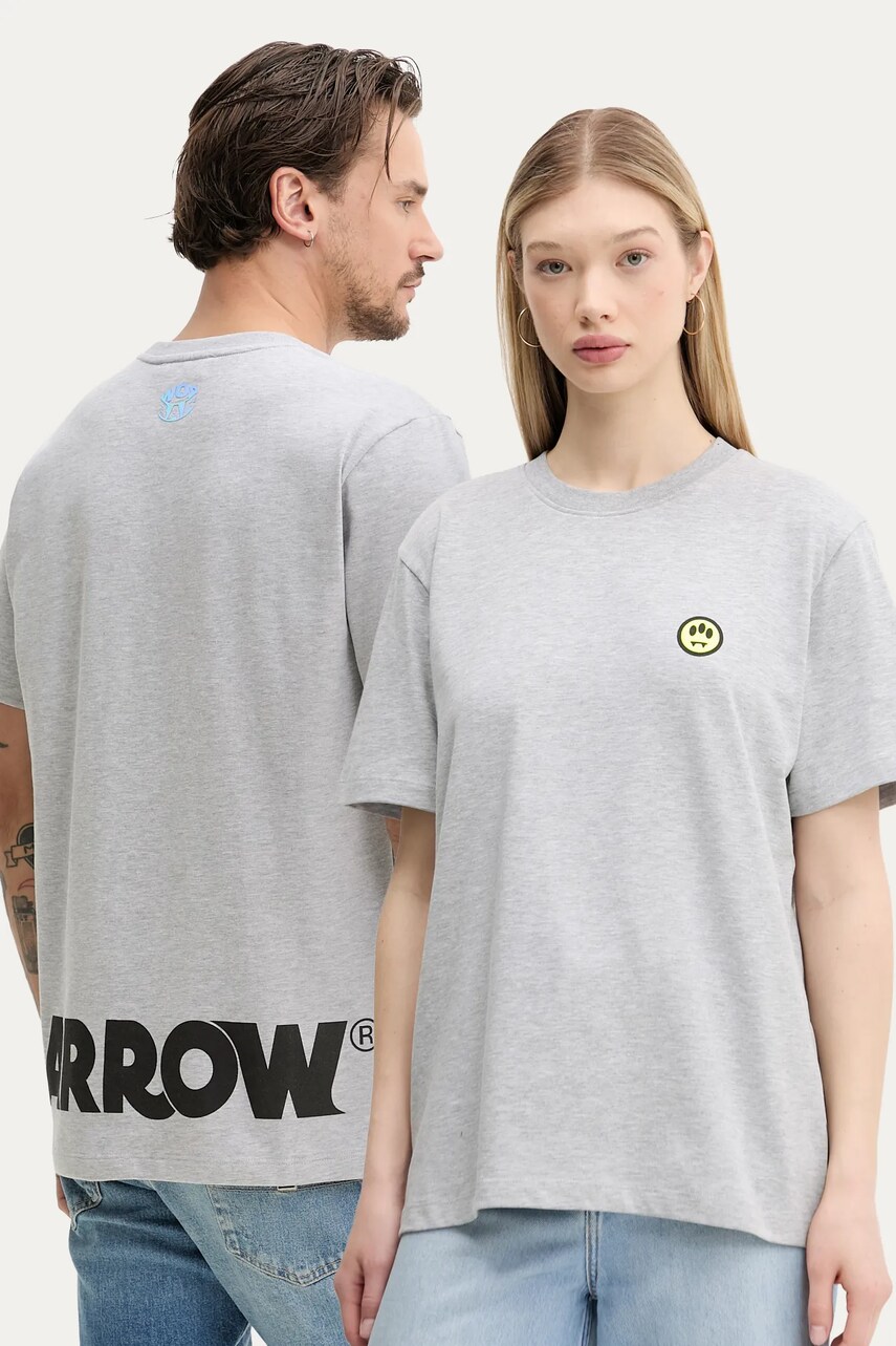 Barrow tricou din bumbac culoarea gri, cu imprimeu, S5BWUATH087
