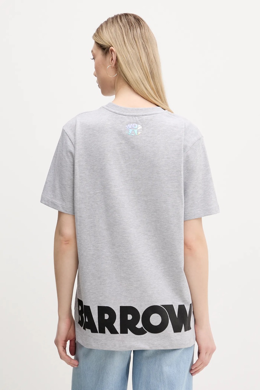 Barrow tricou din bumbac culoarea gri, cu imprimeu, S5BWUATH087