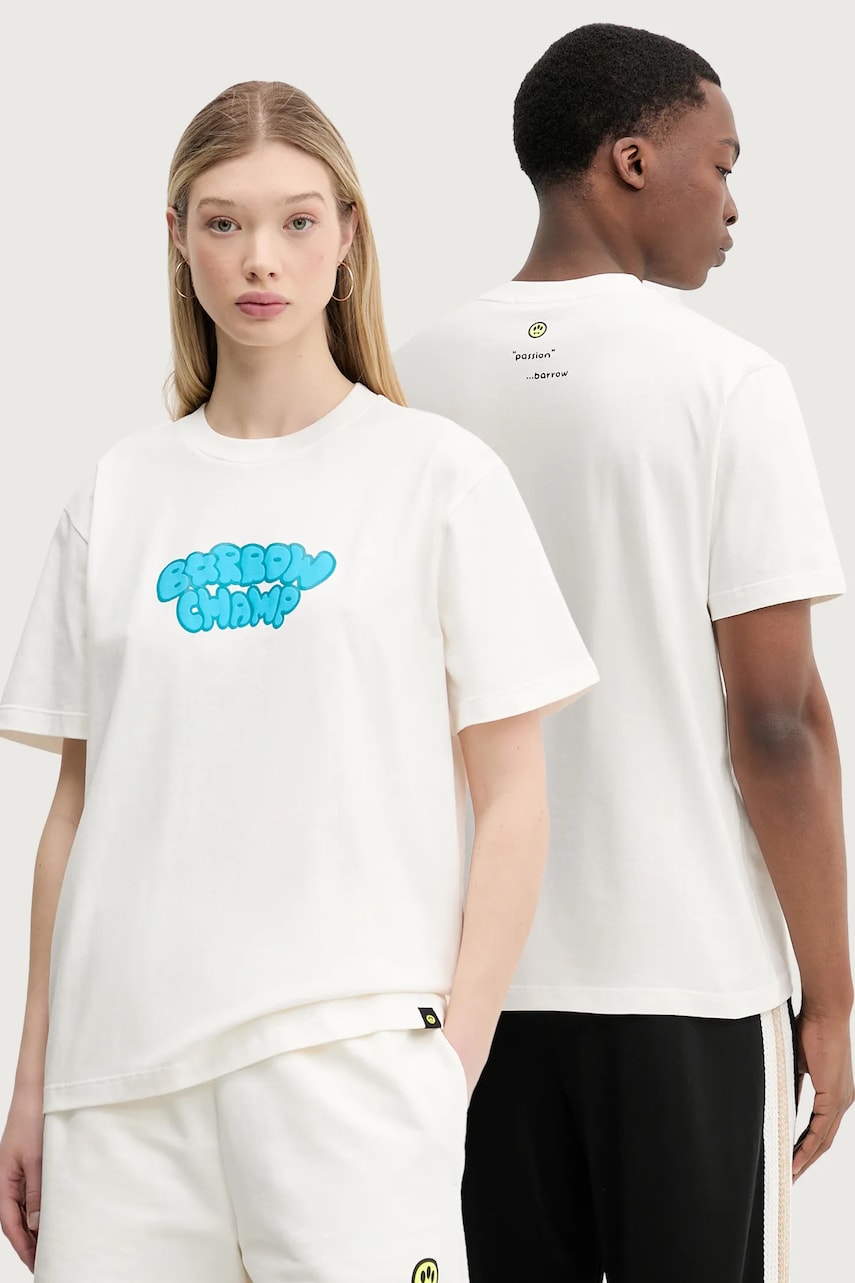 Barrow tricou din bumbac culoarea alb, cu imprimeu, S5BWUATH148
